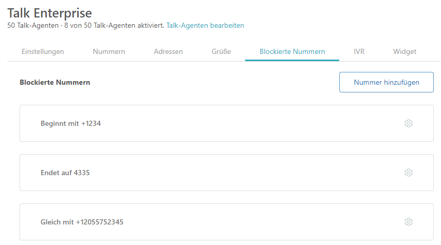 Talk – Liste der blockierten Nummern