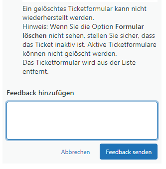 Feedback senden im Abschnitt „Wissen“