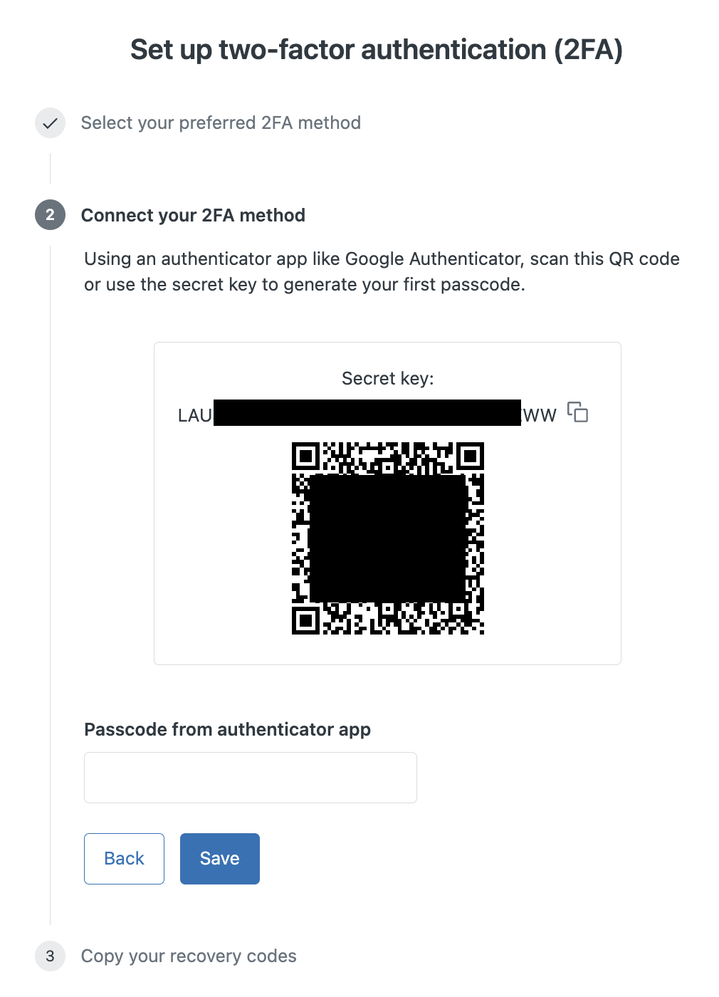 My Authenticator app or SMS two-factor authentication (2FA) has