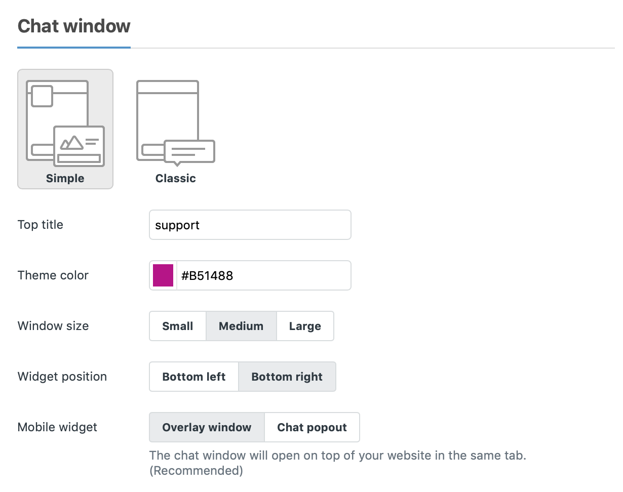 Chat window