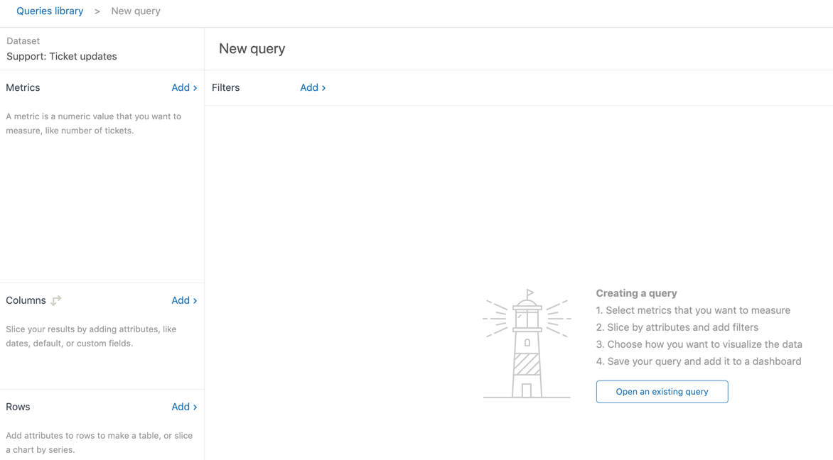 Explore query builder window
