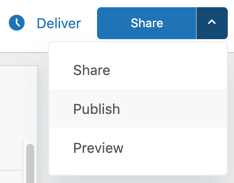 Dashboard delivery and publishing options