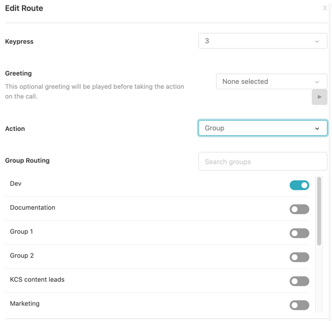 Talk IVR Add route