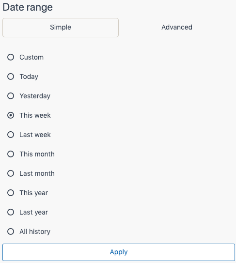 Explore date range select.