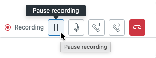 Call recording pause in the ticket call bar