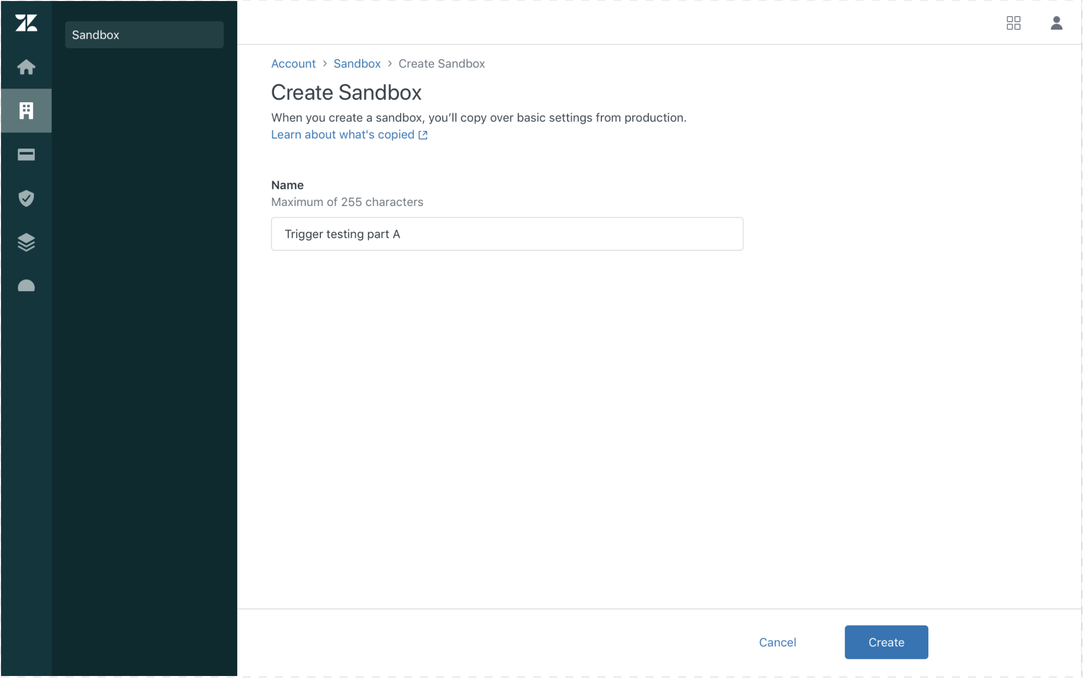 Testing changes in your standard sandbox Zendesk help