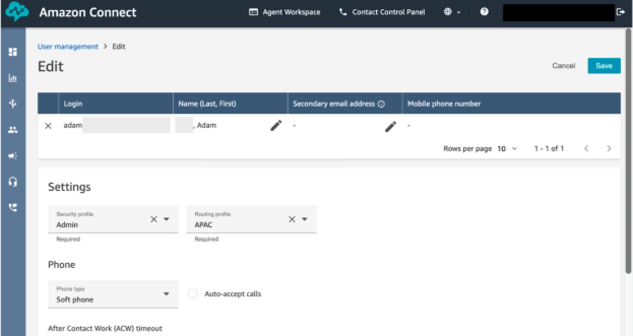 Changing user characteristics in Amazon Connect – Zendesk help