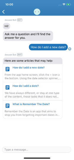 Answer Bot suggests articles