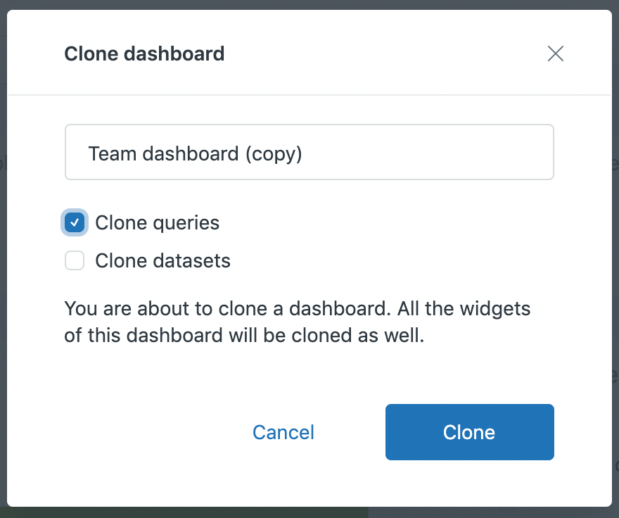 Explore custom dashboard clone