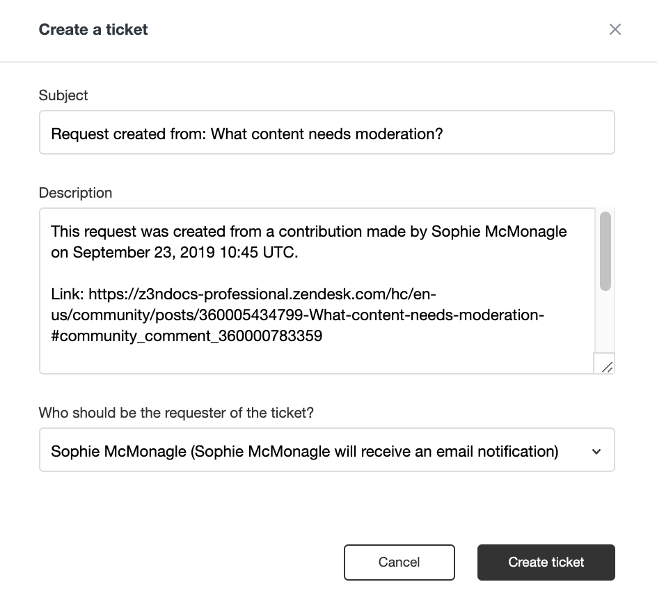 Create ticket comment