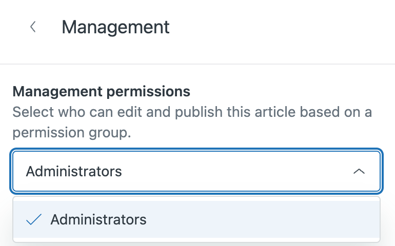 Guide - Paramètres de l’article Géré par