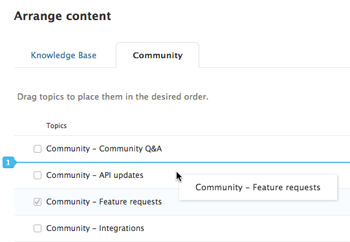 Arrange topics