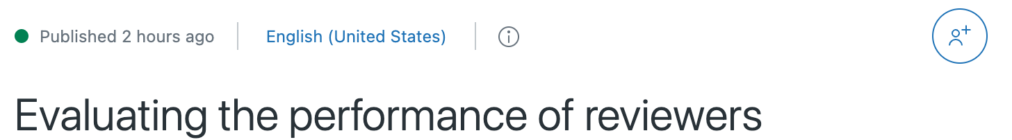 Help Center Team Publishing article status