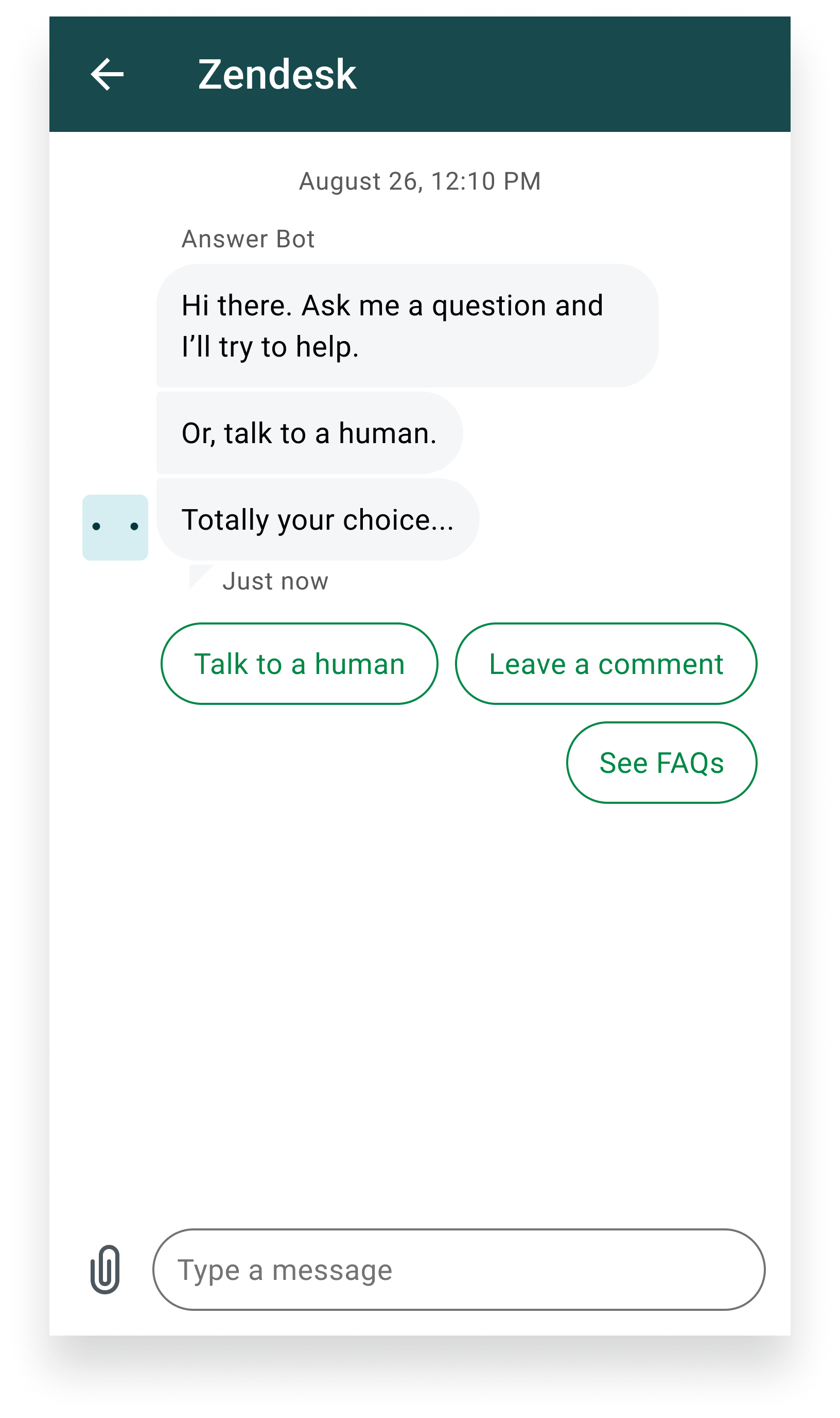 Quick replies type in Unity SDK