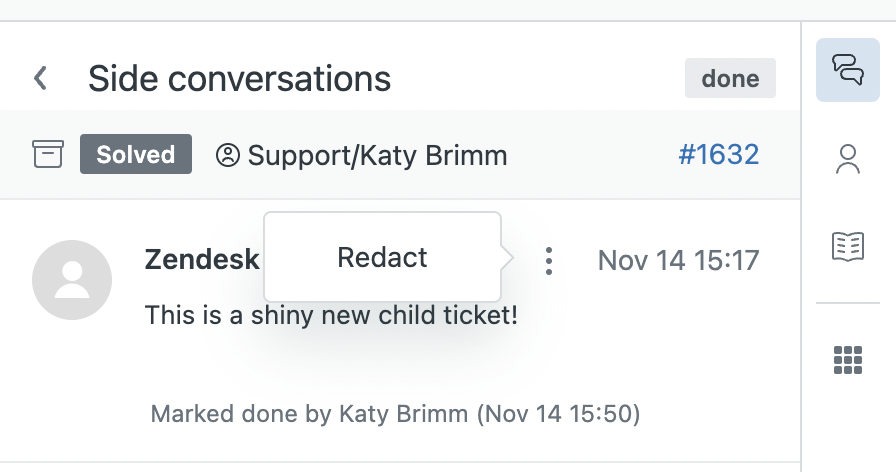 Redacting ticket content – Zendesk help