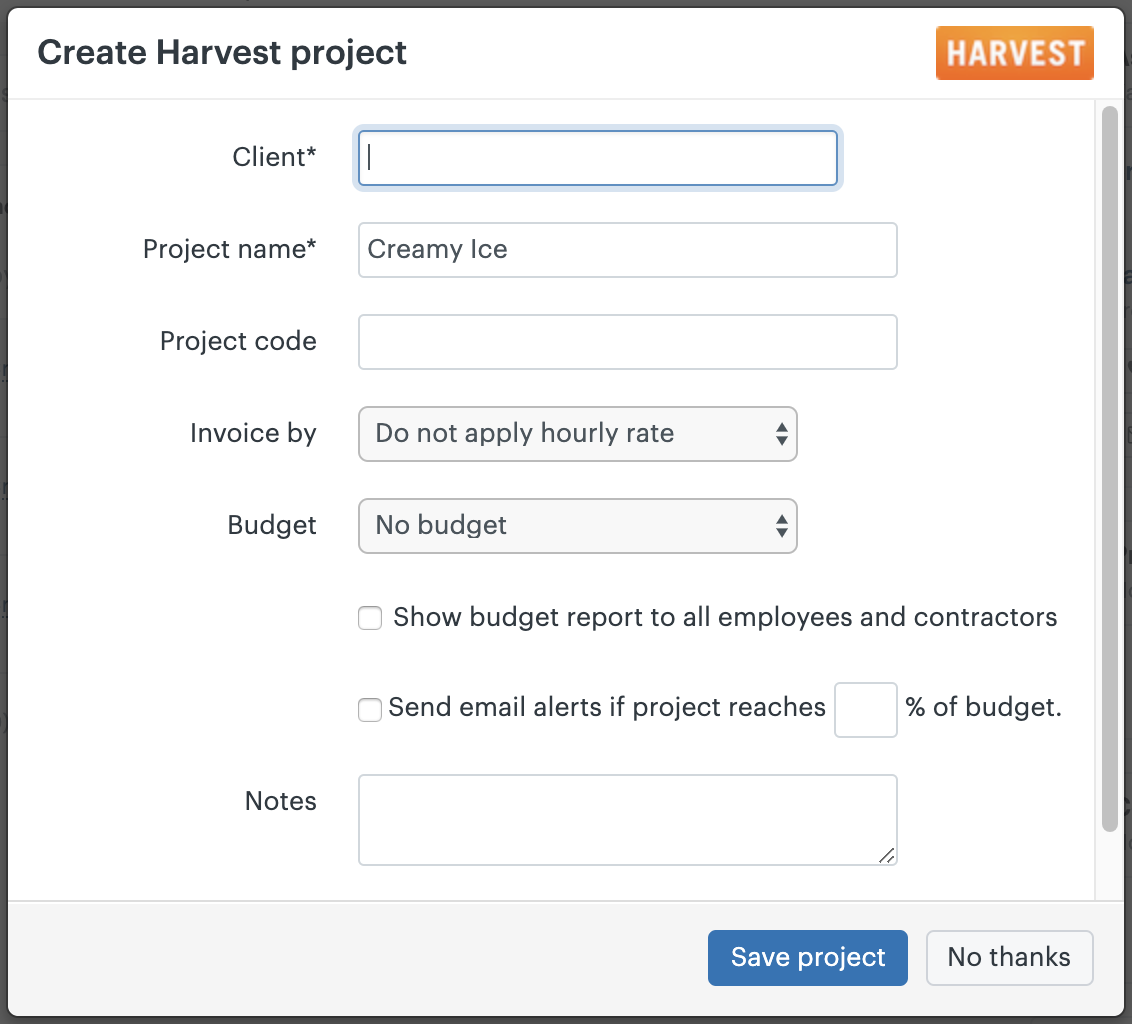 Time tracking the deals you've won using the Harvest app – Zendesk help