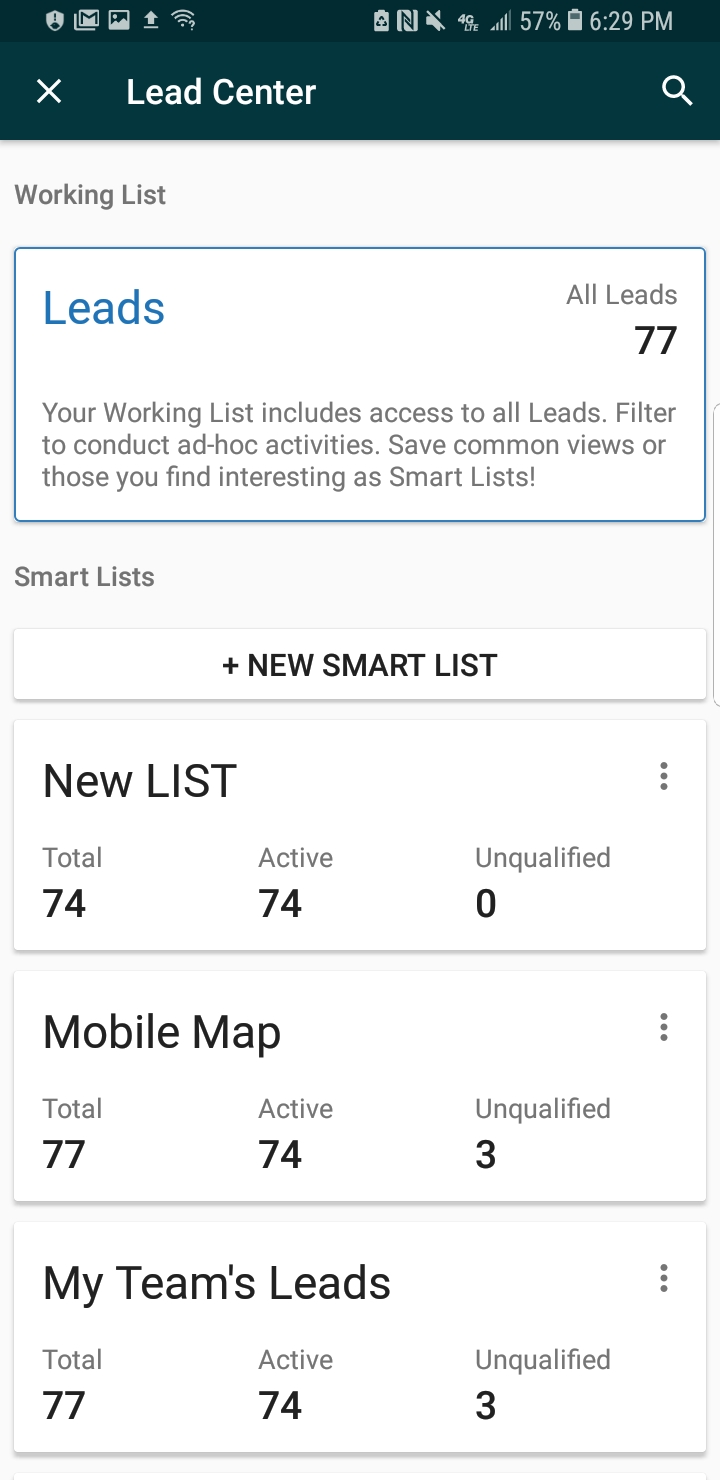 Sell Android lead center