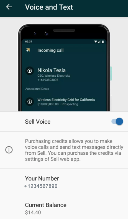 Sell – Voice aktivieren – Android