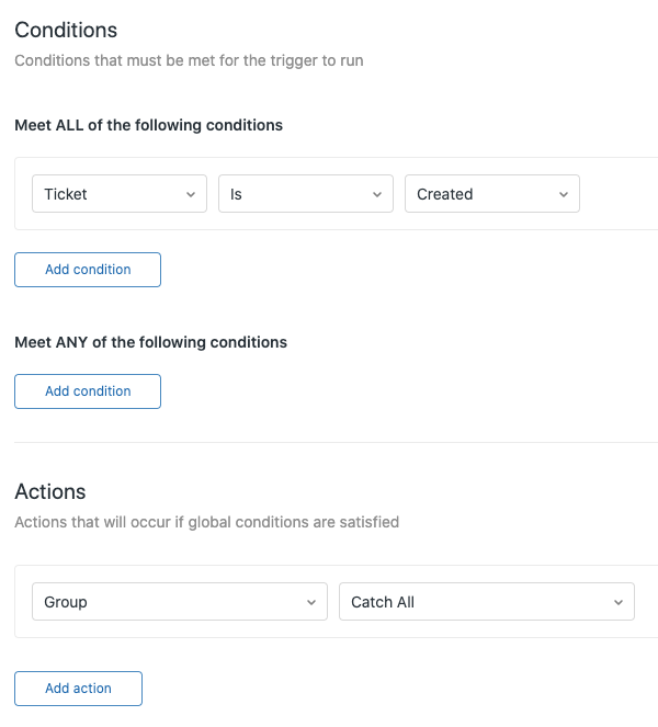 Configuración del disparador de la integración de Sell y Support