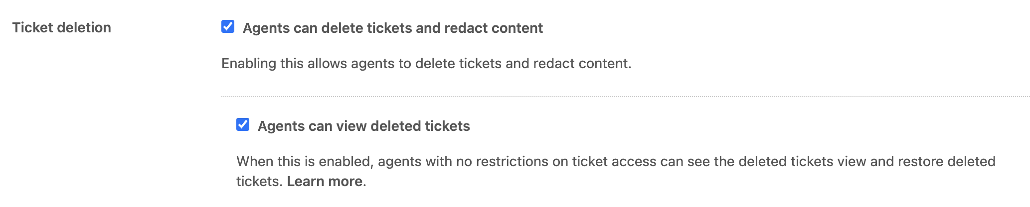 Deleting tickets – Zendesk help