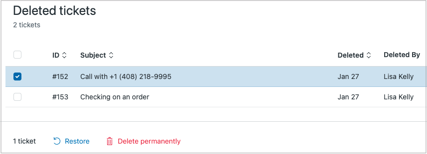 Deleting tickets – Zendesk help