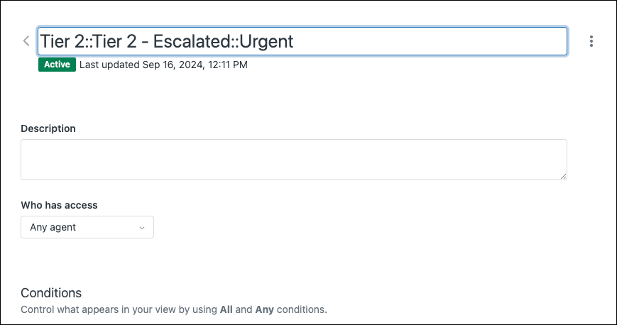 Edit a View title with the double colon syntax to create categories