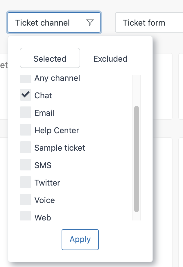 Ticket channels in Explore