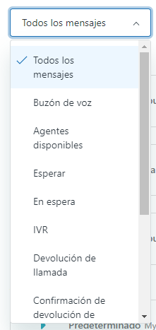 Filtro de categoría de mensajes