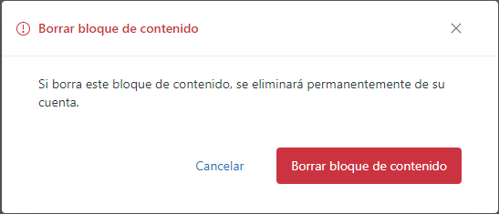 Borrar bloque de contenido en Guide