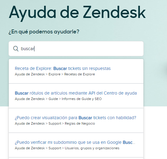 Comprender los métodos de búsqueda del centro de ayuda: búsqueda