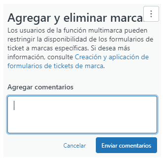 Enviar comentarios en la función Conocimiento