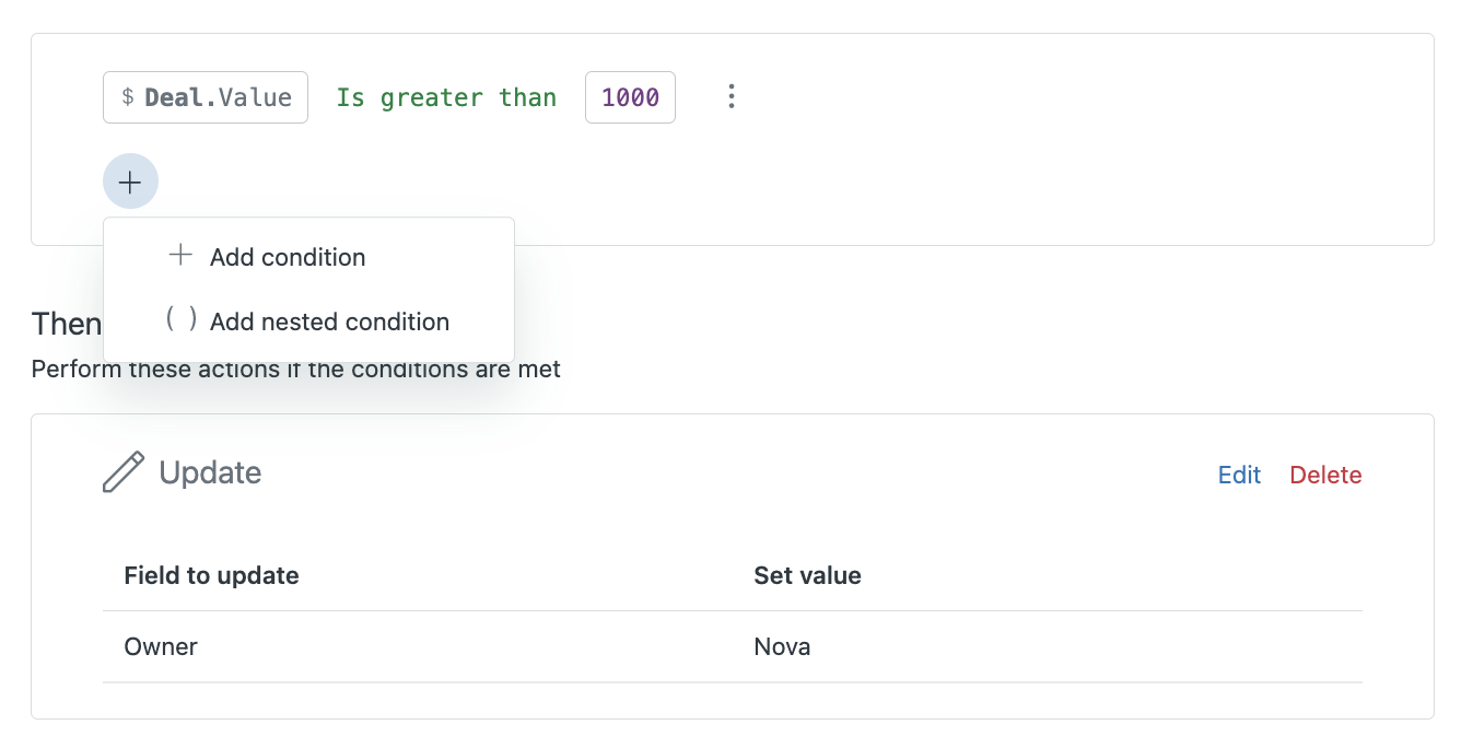 Agregar condición anidada en Sell