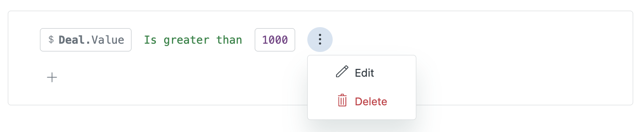 Disparadores de Sell, editar o borrar una condición