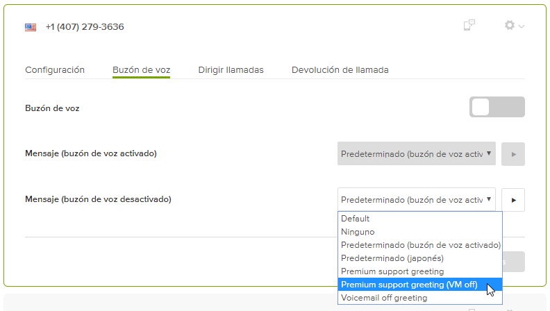 Configuraci n de las opciones del buz n de voz Ayuda de Zendesk