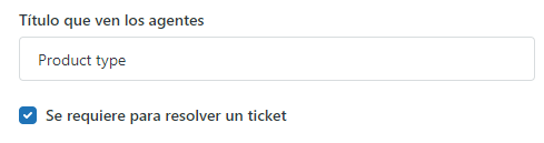 campo personalizado requerido para agentes