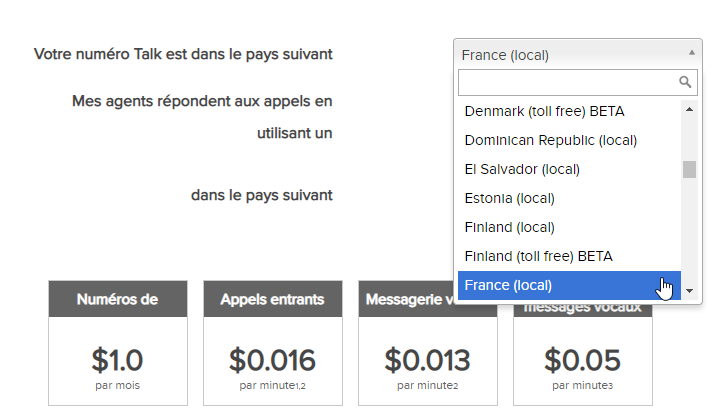 Calculatrice des coûts des appels Talk