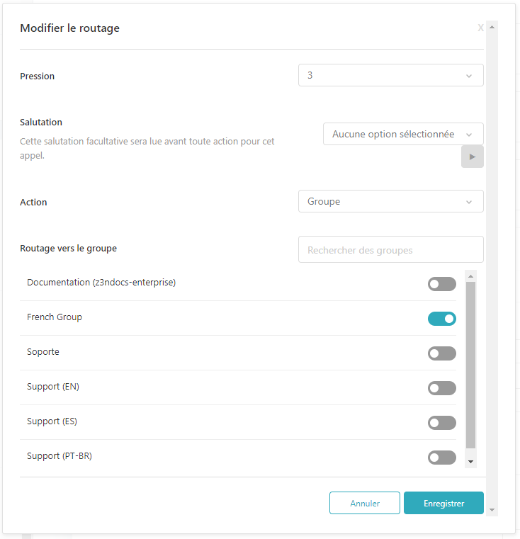 Ajouter un routage SVI Talk