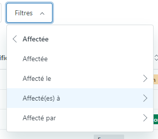 Filtre Guide Articles qui me sont affectés