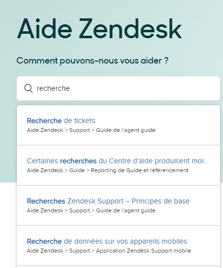 Recherche d'articles