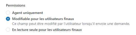 permissions des champs personnalisés