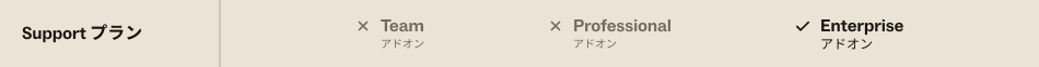 Support Enterpriseプラン＋アドオンで利用可能