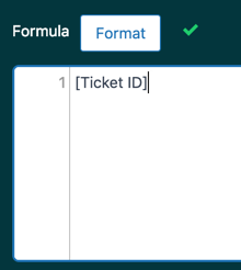 Exemplo de fórmula de ID do ticket