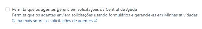 Solicitações de gerenciamento de agentes