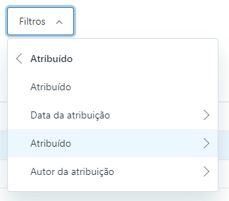 Filtro Artigos atribuídos a mim do Guide