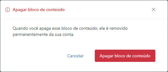 Apagar bloco de conteúdo do Guide