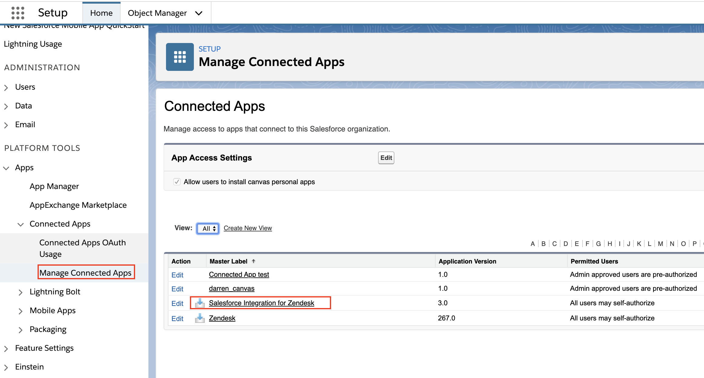 Integração do Salesforce – Support