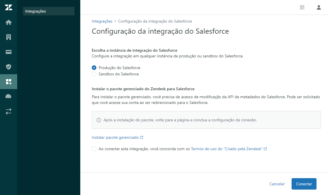 Integração do Salesforce – Support